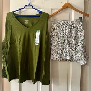 Women Terra & Sky Shirt w/ Sleep Lounge Shorts 3x